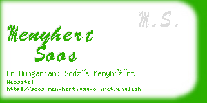 menyhert soos business card